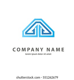 Illustration design of business logotype progress arrow flat simple sign