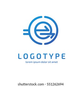 Illustration design of business logotype progress arrow flat simple sign