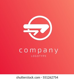Illustration design of business logotype progress arrow flat simple sign