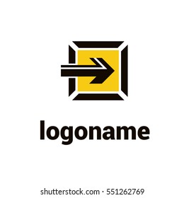 Illustration design of business logotype progress arrow flat simple sign