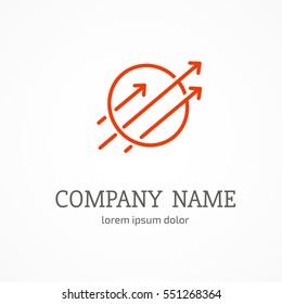 Illustration design of business logotype progress arrow flat simple sign. Logo abstract design arrow vector template