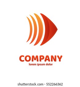 Illustration design of business logotype progress arrow flat simple sign. Logo abstract design arrow vector template
