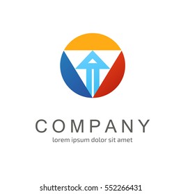 Illustration design of business logotype progress arrow flat simple sign. Logo abstract design arrow vector template