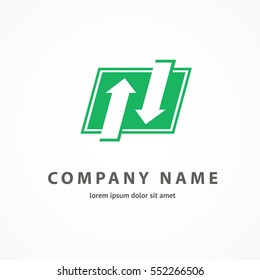 Illustration design of business logotype progress arrow flat simple sign. Logo abstract design arrow vector template