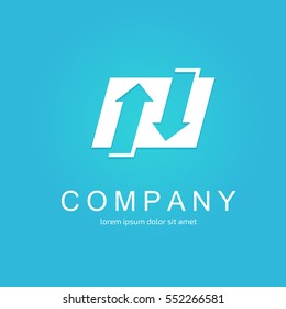 Illustration design of business logotype progress arrow flat simple sign. Logo abstract design arrow vector template