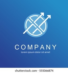 Illustration design of business logotype progress arrow flat simple sign. Logo abstract design arrow vector template