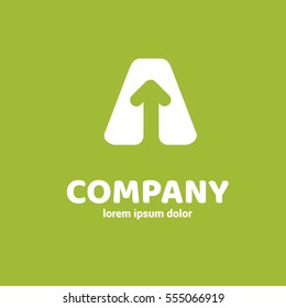 Illustration design of business logotype progress arrow flat simple sign. Logo abstract design arrow vector template