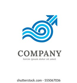 Illustration design of business logotype progress arrow flat simple sign. Logo abstract design arrow vector template