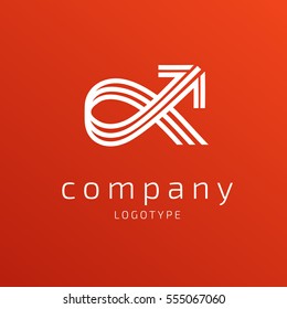 Illustration design of business logotype progress arrow flat simple sign. Logo abstract design arrow vector template