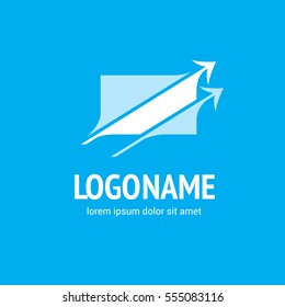 Illustration design of business logotype progress arrow flat simple sign. Logo abstract design arrow vector template