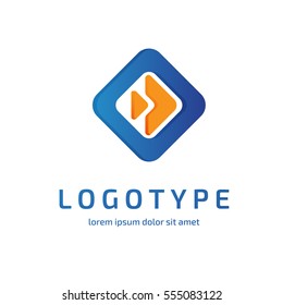 Illustration design of business logotype progress arrow flat simple sign. Logo abstract design arrow vector template