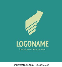 Illustration design of business logotype progress arrow flat simple sign. Logo abstract design arrow vector template
