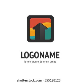 Illustration design of business logotype progress arrow flat simple sign. Logo abstract design arrow vector template