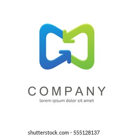Illustration design of business logotype progress arrow flat simple sign. Logo abstract design arrow vector template