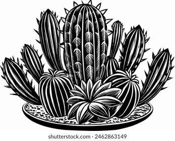 Illustration design of cactus plant 