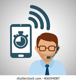Illustration design of call center, editable vector