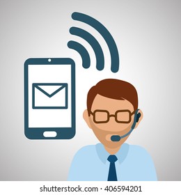 Illustration design of call center, editable vector