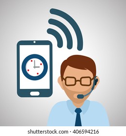 Illustration design of call center, editable vector