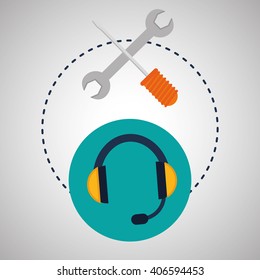 Illustration design of call center, editable vector