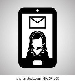 Illustration design of call center, editable vector