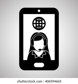 Illustration design of call center, editable vector