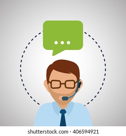 Illustration design of call center, editable vector