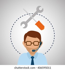 Illustration design of call center, editable vector