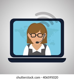 Illustration design of call center, editable vector