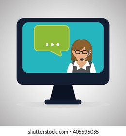 Illustration design of call center, editable vector