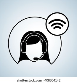Illustration design of call center, editable vector