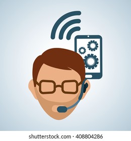 Illustration design of call center, editable vector