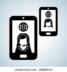 Illustration design of call center, editable vector