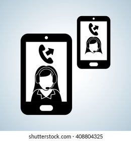 Illustration design of call center, editable vector