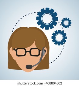 Illustration design of call center, editable vector