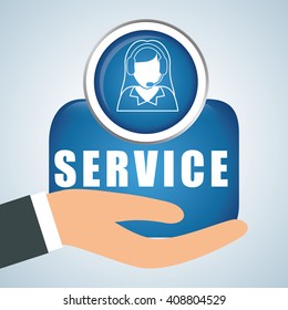 Illustration design of call center, editable vector