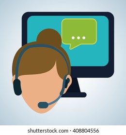 Illustration design of call center, editable vector
