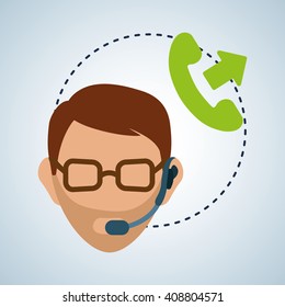 Illustration design of call center, editable vector