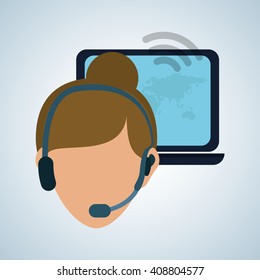 Illustration design of call center, editable vector