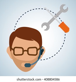 Illustration design of call center, editable vector