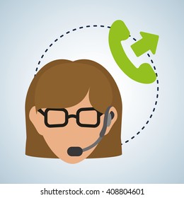 Illustration design of call center, editable vector