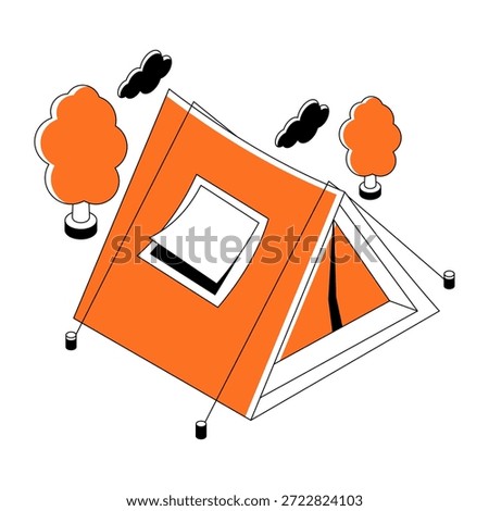 A illustration design illustration of camp, outdoor accommodation