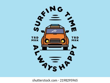 Ilustración del diseño de un coche que va de vacaciones