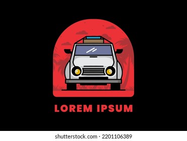 Illustration design of a car going to holiday