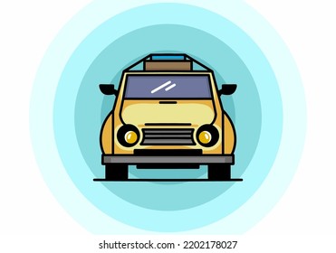 Illustration design of a car going to holiday