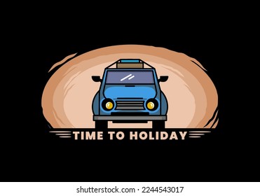 Illustration design of a car going to holiday