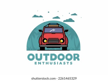 Illustration design of a car going to holiday