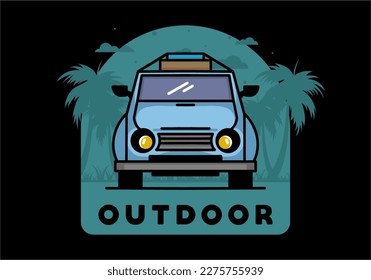 Illustration design of a car going to holiday