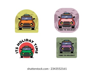 Illustration design of a car going to holiday