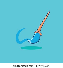 Diseño ilustrativo de herramientas de pintura de pincel vectorial de dibujos animados
