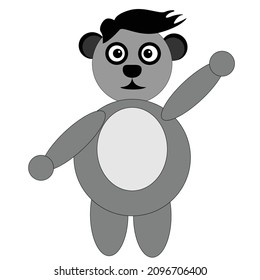 illustration design of cartoons characters a panda and bear with some various concept design